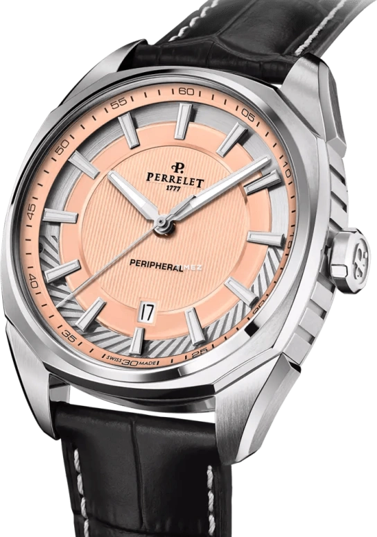 Perrelet,Lab Peripheral 42mm,42mm,Stainless Steel,Salmon,Automatic,Day,42hours,A1100,A1100/6