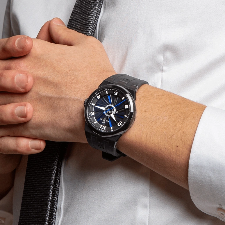 Perrelet,Turbine 44.50mm,44.50mm,Stainless Steel,Black,Blue,Automatic,42hours,In-house Caliber,A4063,A4063/BB
