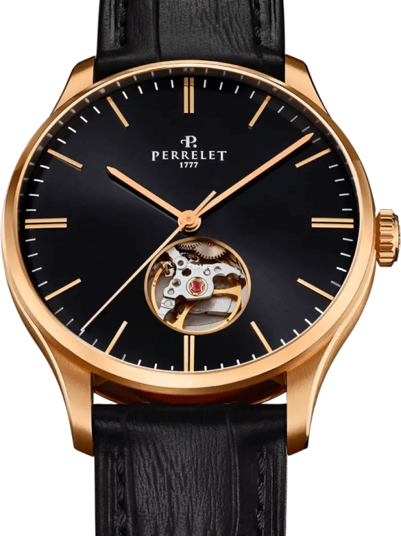 Perrelet,Weekend 39mm,39mm,Stainless Steel,Black,Automatic,42hours,In-house Caliber,A1303,A1303/3