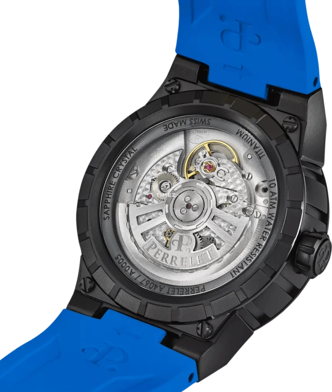 Perrelet,Turbine 41mm,41mm,Titanium,Black,Blue,Automatic,42hours,In-house Caliber,A4067,A4067/2