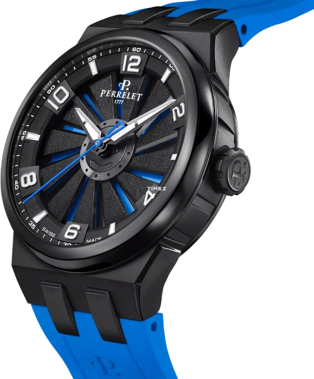 Perrelet,Turbine 41mm,41mm,Titanium,Black,Blue,Automatic,42hours,In-house Caliber,A4067,A4067/2