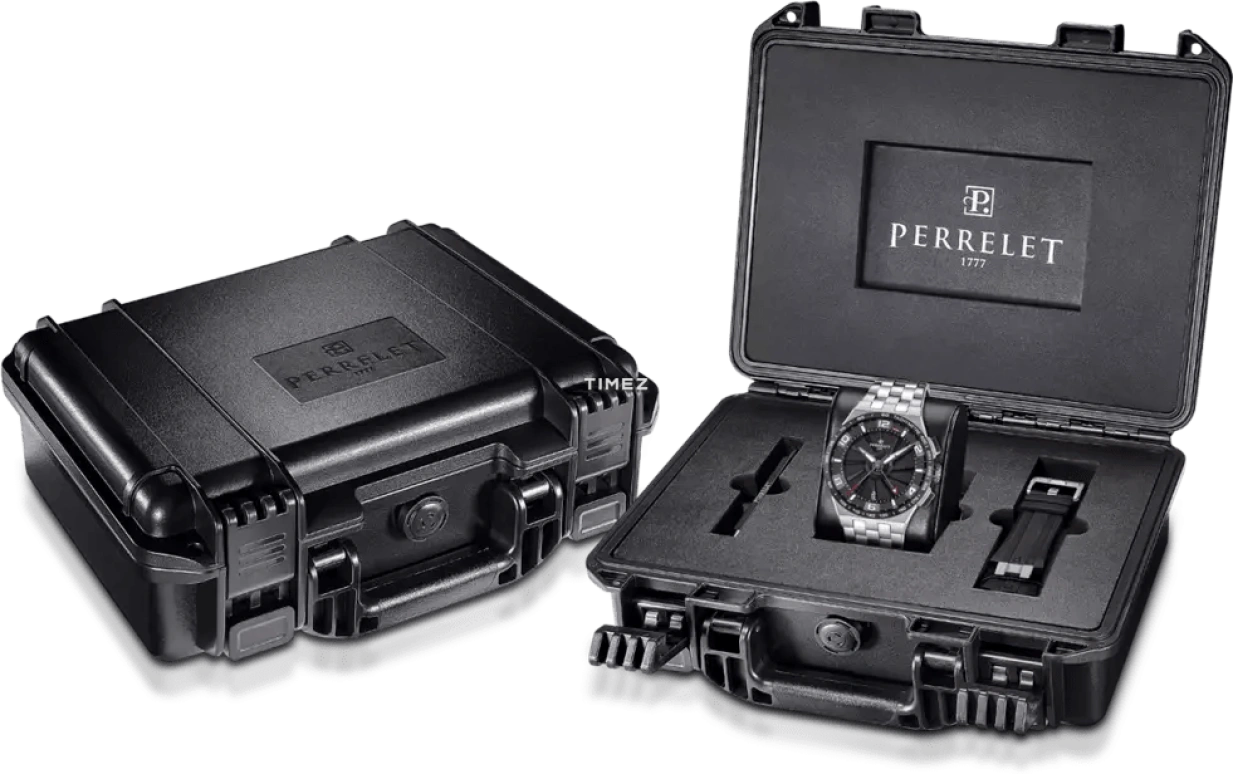 Perrelet,Turbine 41mm,41mm,Titanium,Grey,Black,Automatic,Chronograph,Day,A4072,A4072/3