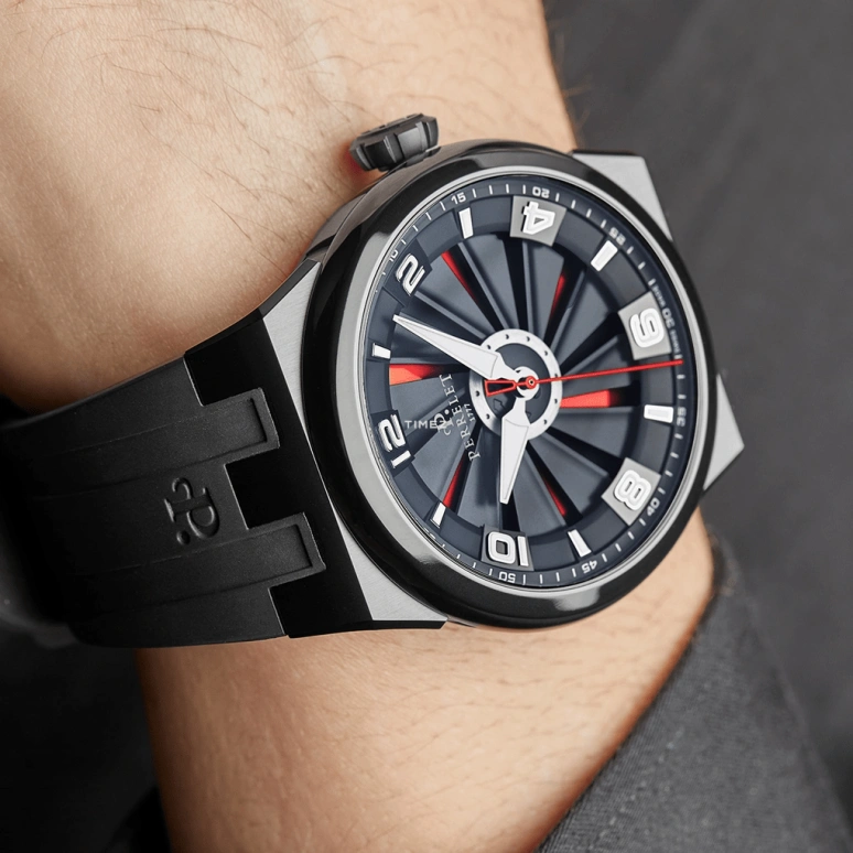 Perrelet,Turbine 44.50mm,44.50mm,Stainless Steel,Black,Red,Automatic,42hours,In-house Caliber,A4063,A4063/AA