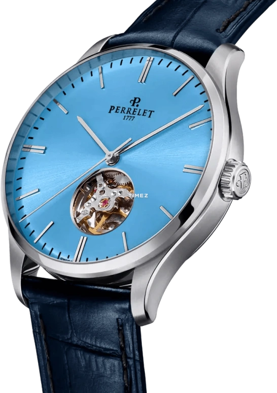 Perrelet,Weekend 39mm,39mm,Stainless Steel,Ice Blue,Automatic,42hours,In-house Caliber,A1302,A1302/A