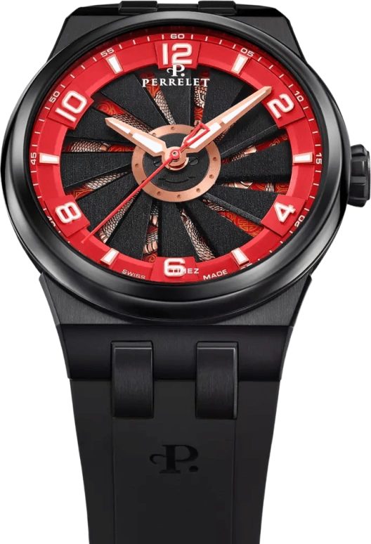 Perrelet,Turbine 41mm,41mm,Titanium,Black,Red,Automatic,42hours,In-house Caliber,A4067,A4067/S4