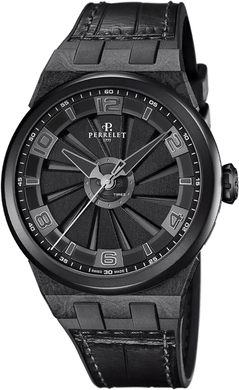 Perrelet,Turbine 45.50mm,45.50mm,Carbon,Stainless Steel,Polycarbonate,Black,Automatic,42hours,In-house Caliber,A4065,A4065/1