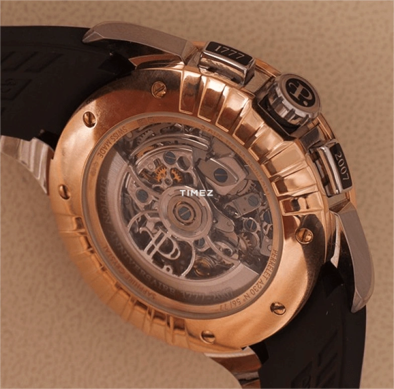 Perrelet,Other 43mm,43mm,Rose Gold,White Gold,Skeleton,Automatic,Chronograph,Day,A230