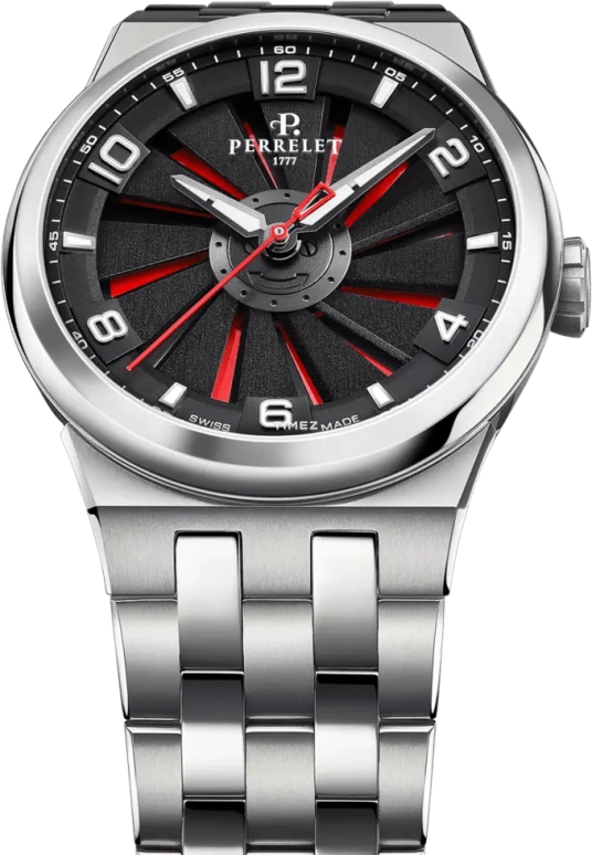 Perrelet,Turbine 41mm,41mm,Titanium,Black,Red,Automatic,42hours,In-house Caliber,A4066,A4066/1