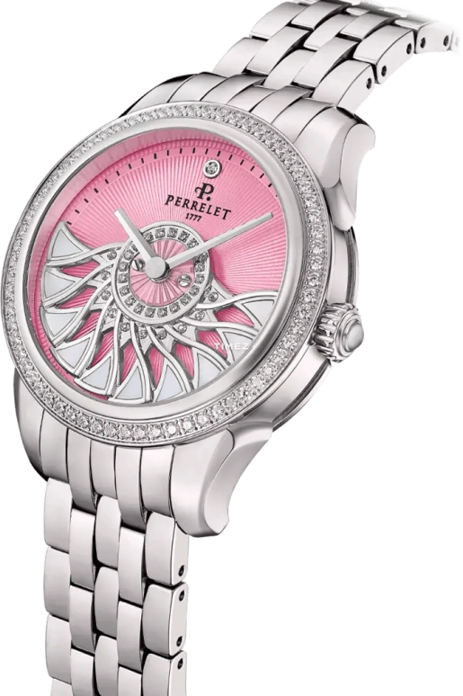 Perrelet,Cleopatra 36.50mm,36.50mm,Titanium,Pink,Automatic,42hours,In-house Caliber,A2072,A2072/3