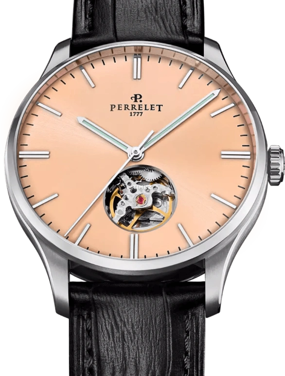 Perrelet,Weekend 39mm,39mm,Stainless Steel,Salmon,Automatic,42hours,In-house Caliber,A1302,A1302/E