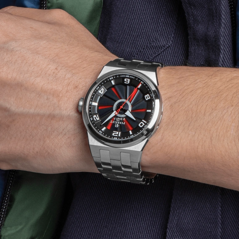 Perrelet,Turbine 44.50mm,44.50mm,Stainless Steel,Black,Red,Automatic,42hours,In-house Caliber,A4062,A4062/1