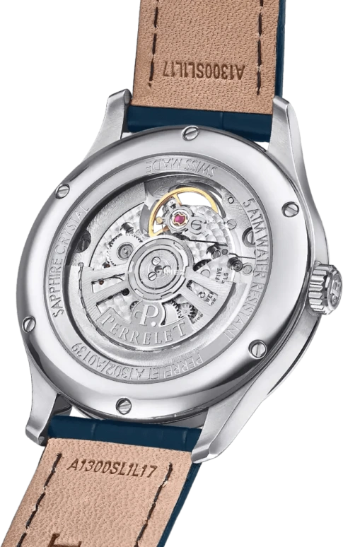 Perrelet,Weekend 39mm,39mm,Stainless Steel,Ice Blue,Automatic,42hours,In-house Caliber,A1302,A1302/A