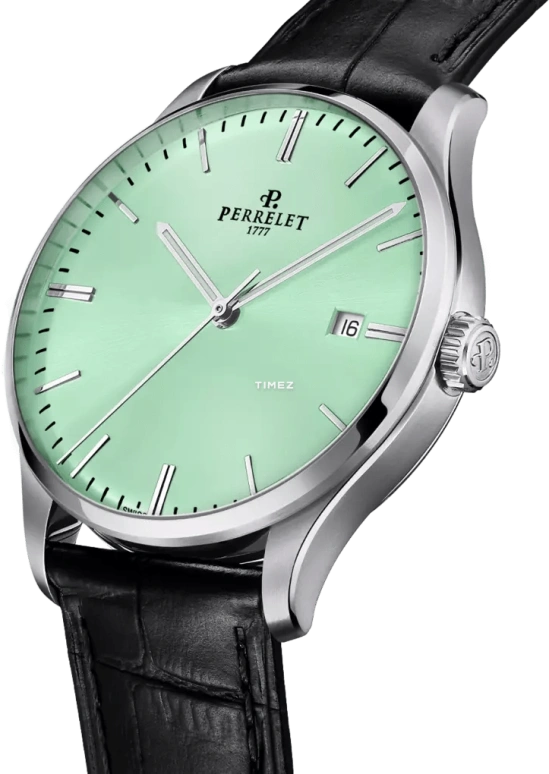 Perrelet,Weekend 39mm,39mm,Stainless Steel,Green,Automatic,Day,42hours,A1300,A1300/E