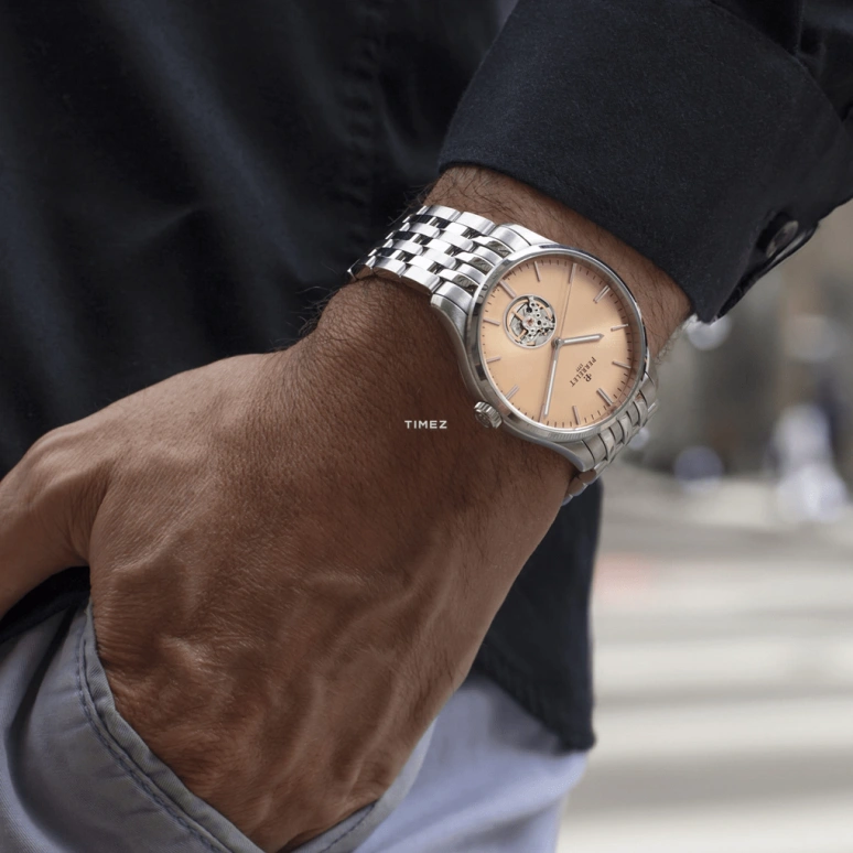 Perrelet,Weekend 39mm,39mm,Stainless Steel,Salmon,Automatic,42hours,In-house Caliber,A1302,A1302/D
