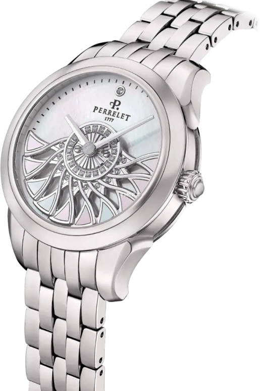 Perrelet,Cleopatra 36.50mm,36.50mm,Titanium,White,Automatic,42hours,In-house Caliber,A2071,A2071/1