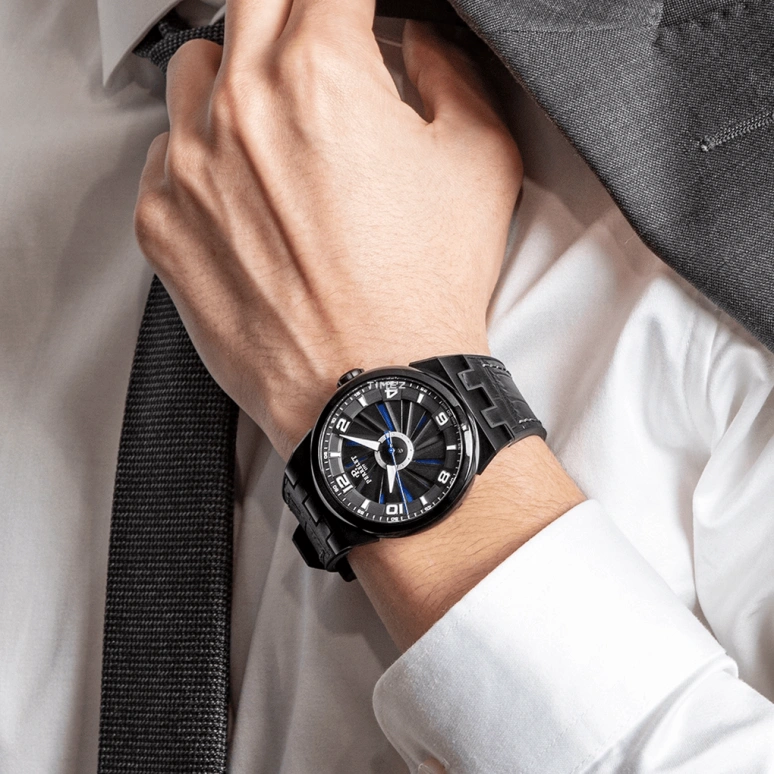 Perrelet,Turbine 44.50mm,44.50mm,Stainless Steel,Black,Blue,Automatic,42hours,In-house Caliber,A4063,A4063/B