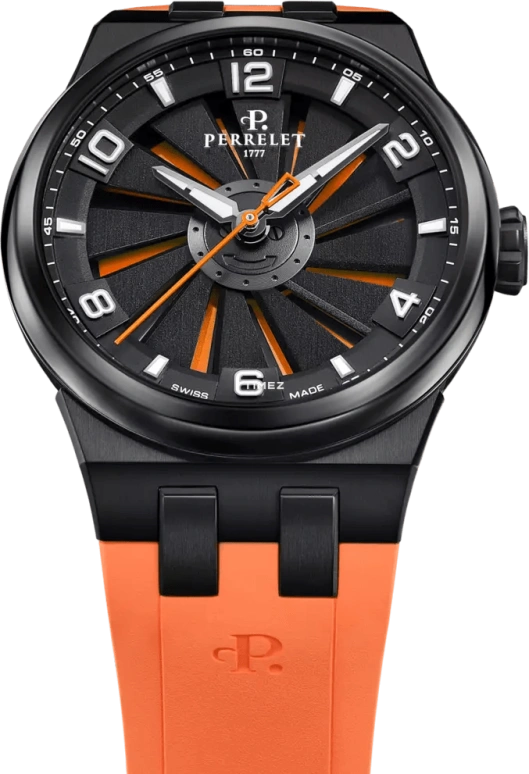 Perrelet,Turbine 41mm,41mm,Titanium,Orange,Black,Automatic,42hours,In-house Caliber,A4067,A4067/3