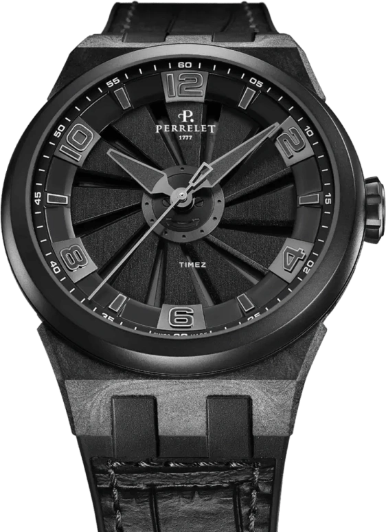 Perrelet,Turbine 45.50mm,45.50mm,Carbon,Stainless Steel,Polycarbonate,Black,Automatic,42hours,In-house Caliber,A4065,A4065/1