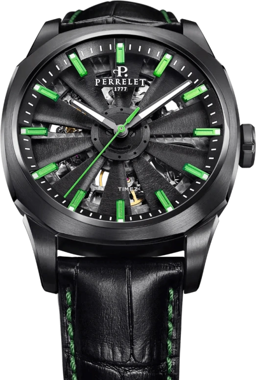 Perrelet,Turbine 42mm,42mm,Stainless Steel,Black,Automatic,42hours,Sapphire,Crystal Glass,A1062,A1062/1