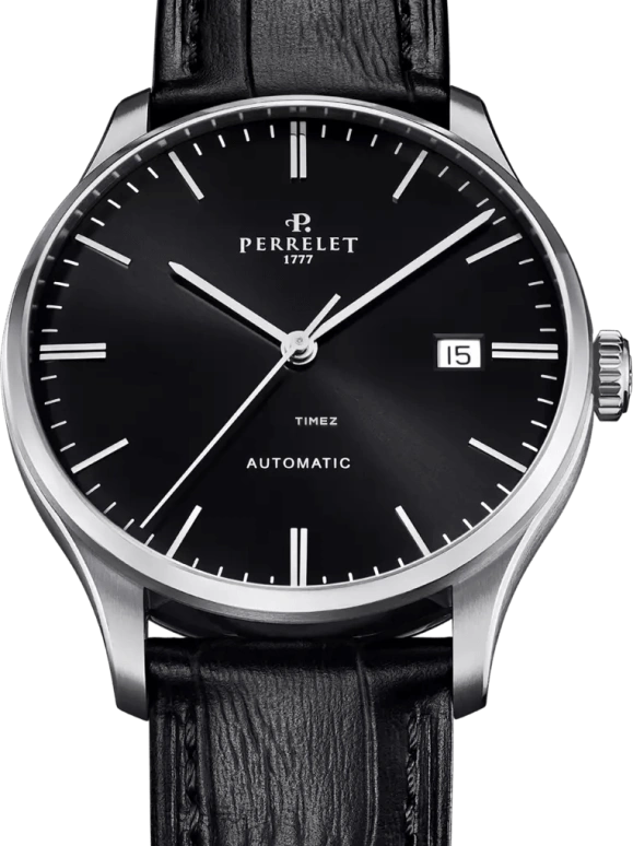 Perrelet,Weekend 39mm,39mm,Stainless Steel,Black,Automatic,Day,42hours,A1300,A1300/2