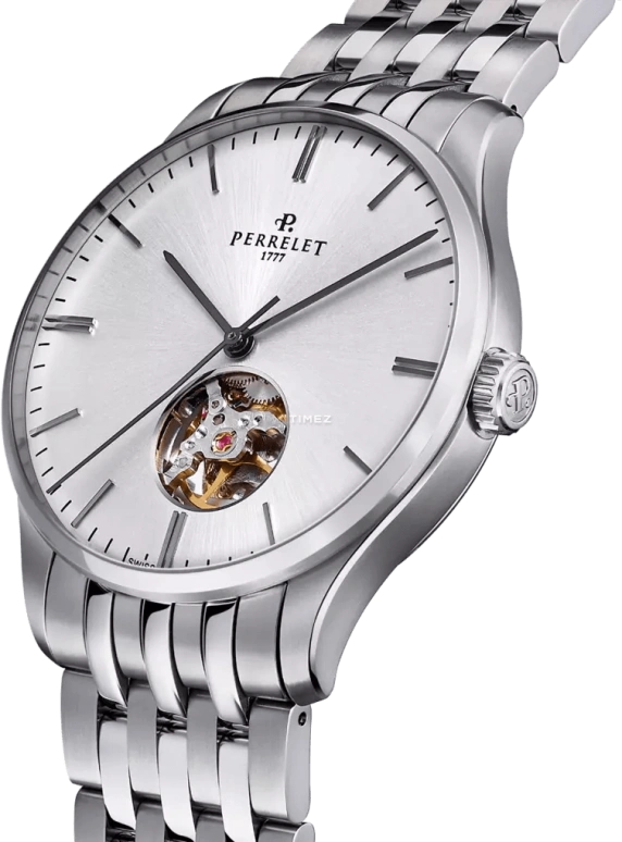Perrelet,Weekend 39mm,39mm,Stainless Steel,Silver,Automatic,42hours,In-house Caliber,A1302,A1302/2