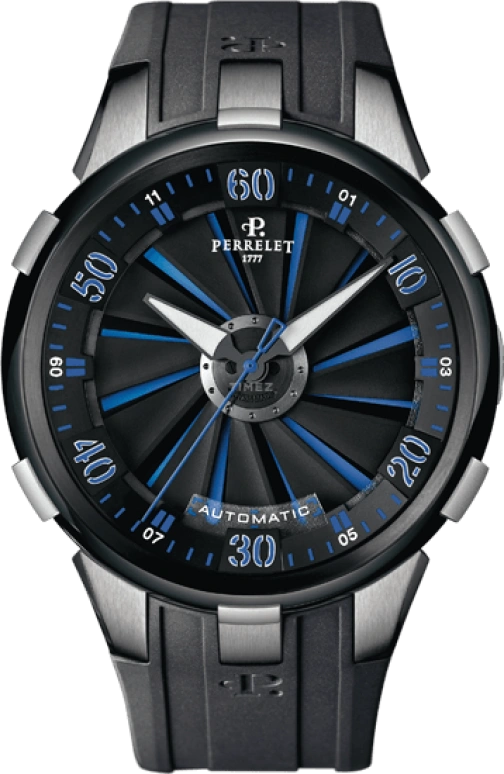 Perrelet,Turbine 48mm,48mm,Titanium,Stainless Steel,Black,Automatic,42hours,In-house Caliber,A1050,A1050/5