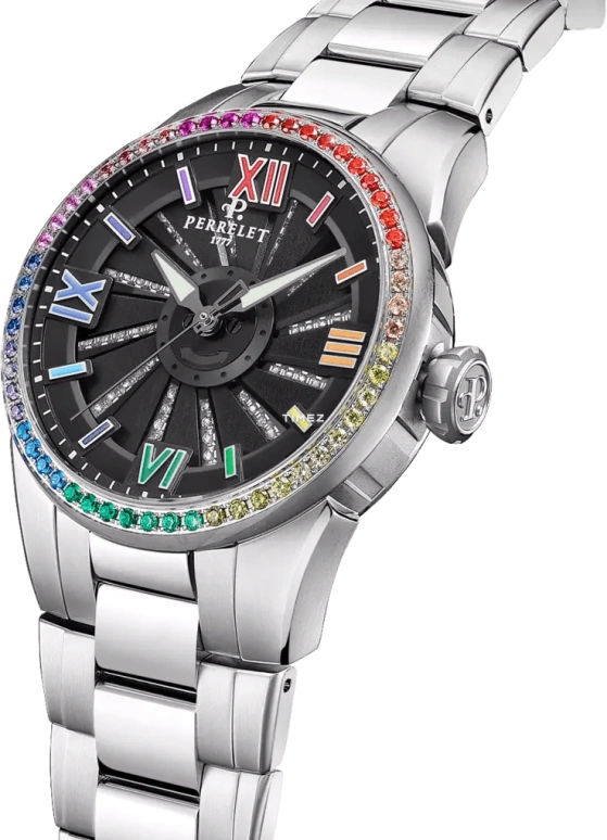Perrelet,Turbine 37mm,37mm,Stainless Steel,Black,Automatic,42hours,In-house Caliber,A4069,A4069/4