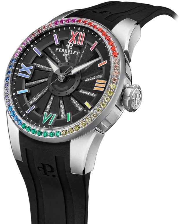Perrelet,Turbine 37mm,37mm,Stainless Steel,Black,Automatic,42hours,In-house Caliber,A4069,A4069/8