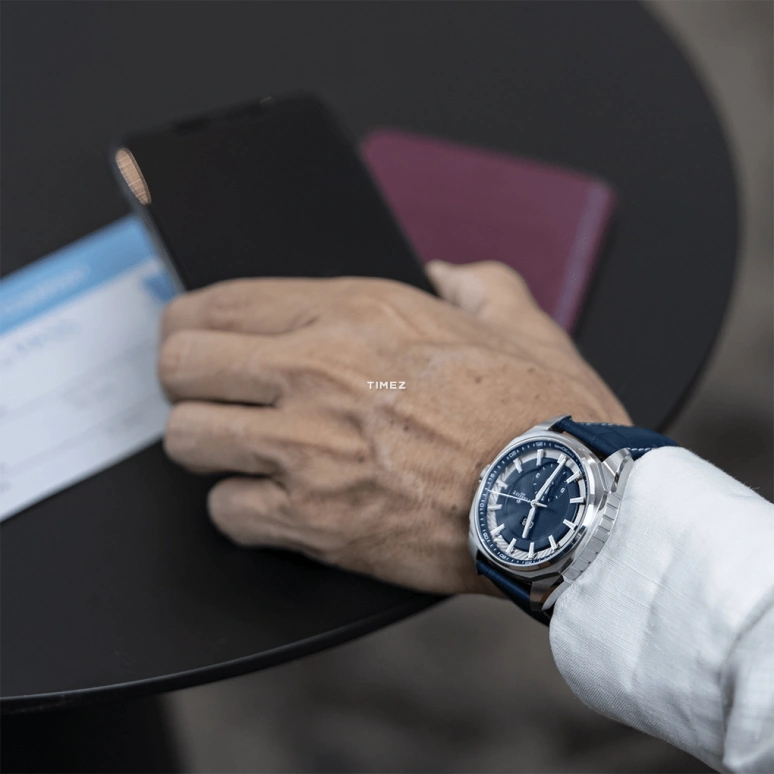 Perrelet,Lab Peripheral 42mm,42mm,Stainless Steel,Blue,Automatic,Dule Time,GMT,Big Date,Day / Night Indication,42hours,In-house Caliber,A1101,A1101/4