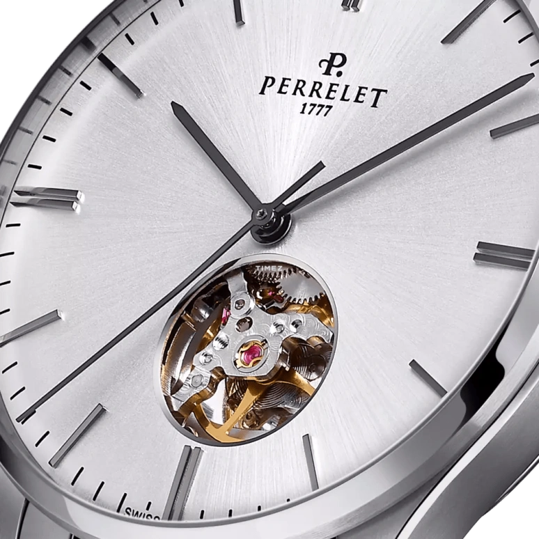 Perrelet,Weekend 39mm,39mm,Stainless Steel,Silver,Automatic,42hours,In-house Caliber,A1302,A1302/2