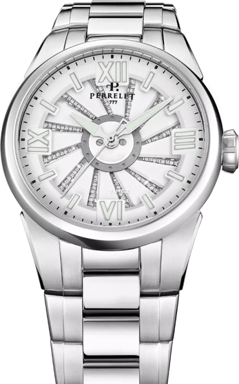 Perrelet,Turbine 37mm,37mm,Stainless Steel,White,Automatic,42hours,In-house Caliber,A4069,A4069/1