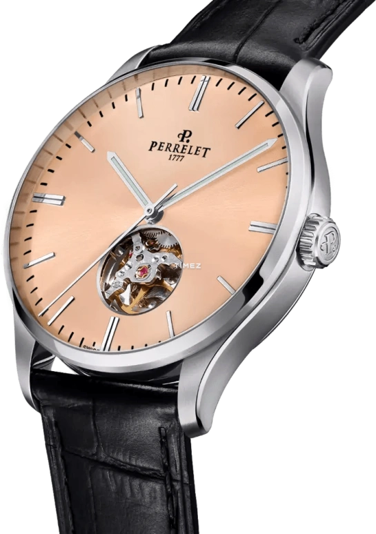 Perrelet,Weekend 39mm,39mm,Stainless Steel,Salmon,Automatic,42hours,In-house Caliber,A1302,A1302/E