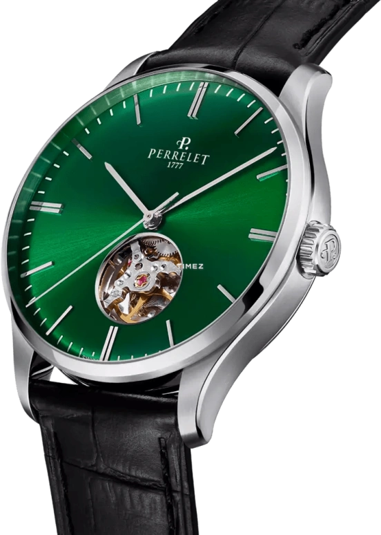 Perrelet,Weekend 39mm,39mm,Stainless Steel,Green,Automatic,42hours,In-house Caliber,A1302,A1302/8