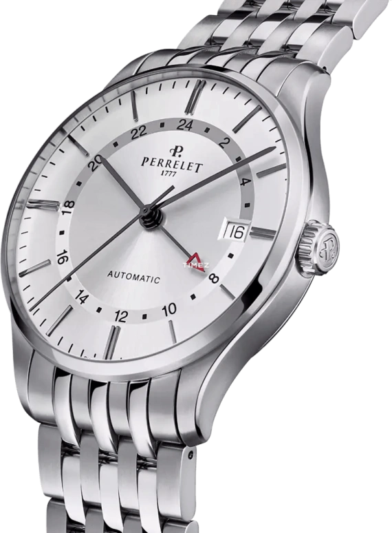 Perrelet,Weekend 39mm,39mm,Stainless Steel,Silver,Automatic,Day,Dule Time,GMT,A1304,A1304/2