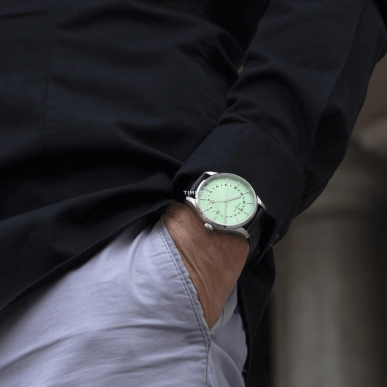 Perrelet,Weekend 39mm,39mm,Stainless Steel,Green,Automatic,Day,Dule Time,GMT,A1304,A1304/C