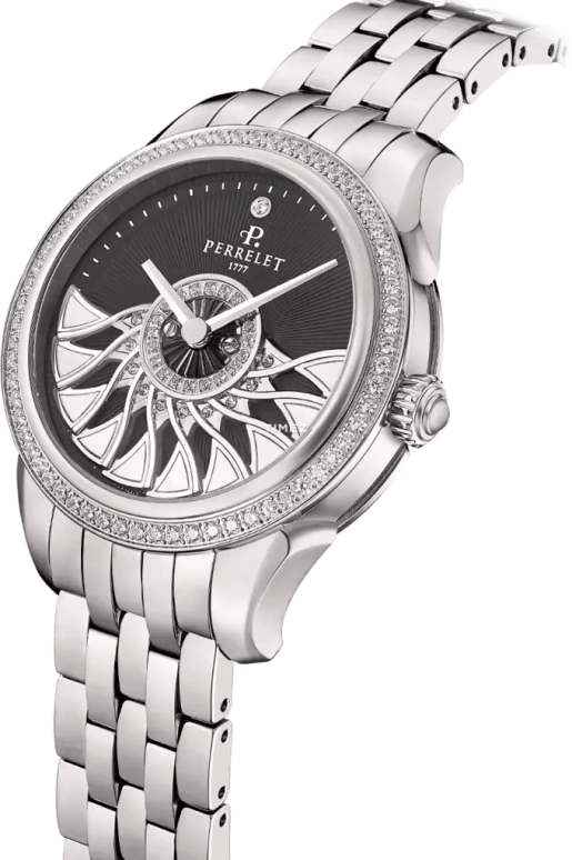 Perrelet,Cleopatra 36.50mm,36.50mm,Titanium,Black,Automatic,42hours,In-house Caliber,A2072,A2072/5