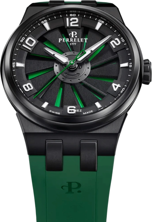 Perrelet,Turbine 41mm,41mm,Titanium,Black,Green,Automatic,42hours,In-house Caliber,A4067,A4067/5