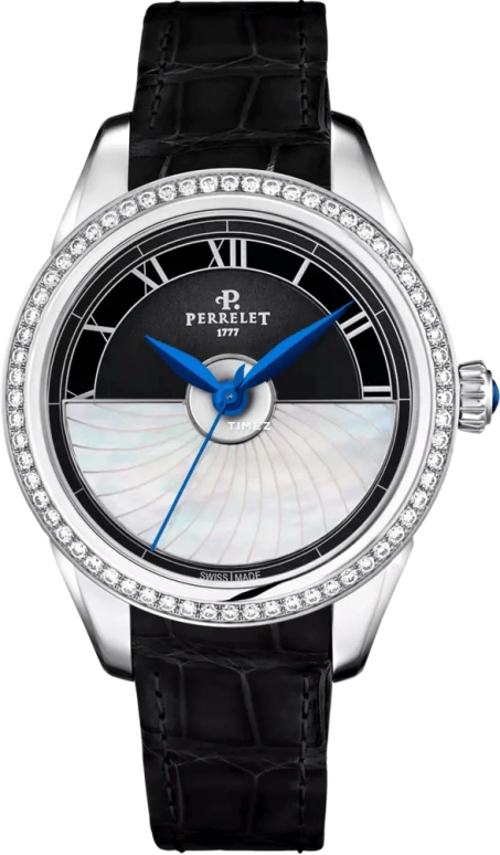 Perrelet,Diamond Flower 36.80mm,36.80mm,Stainless Steel,Black,White,Automatic,42hours,In-house Caliber,A2066,A2066/6