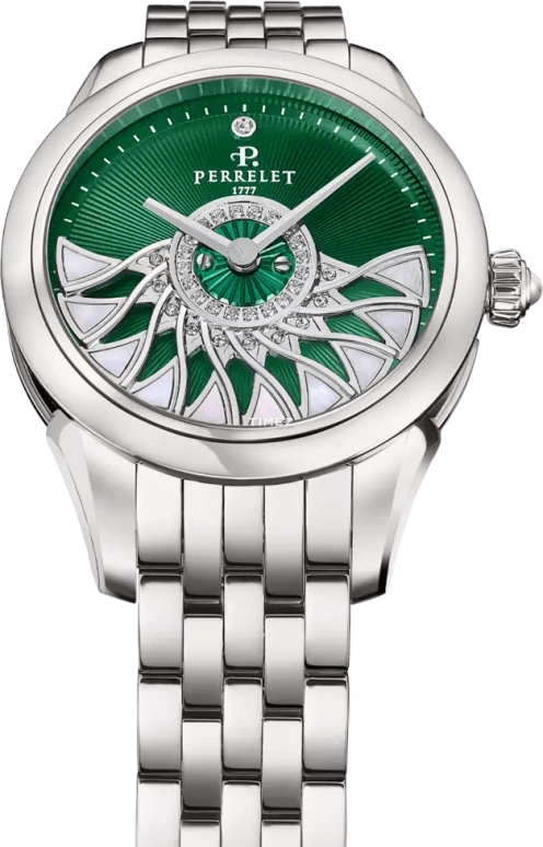 Perrelet,Joséphine 36.50mm,36.50mm,Titanium,Green,Automatic,42hours,In-house Caliber,A2071,A2071/4