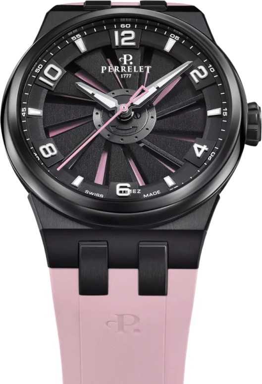 Perrelet,Turbine 41mm,41mm,Titanium,Dual,Pink Red,Black,Automatic,42hours,In-house Caliber,A4067,A4067/8
