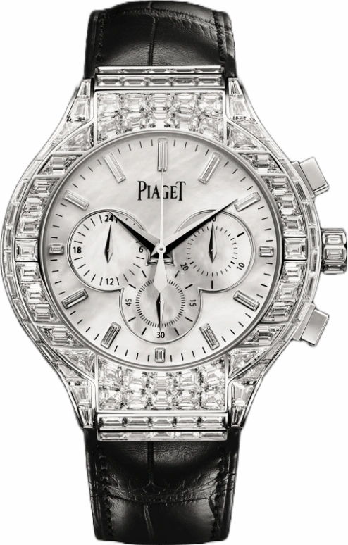 Piaget,Polo 44mm,44mm,Pink Gold,White,Automatic,Chronograph,Date,Flyback,Column Wheel,50hours,In-house Caliber,G0A35112