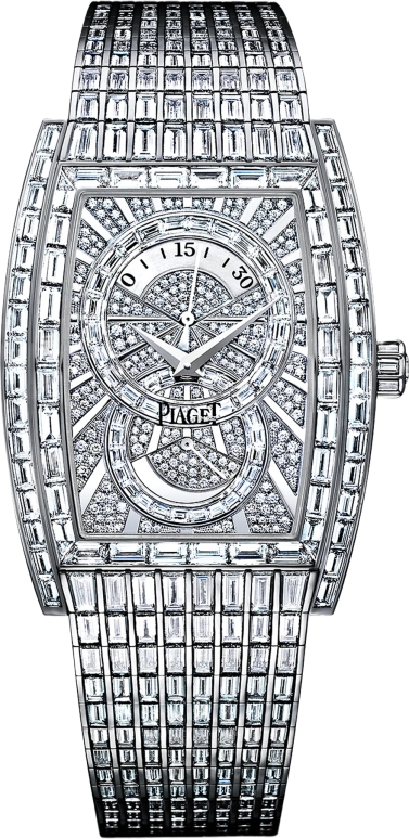Piaget,High Jewellery 35mm,35mm,White Gold,Silver,In-house Caliber,Sapphire,Crystal Glass,Tonneau,G0A31057