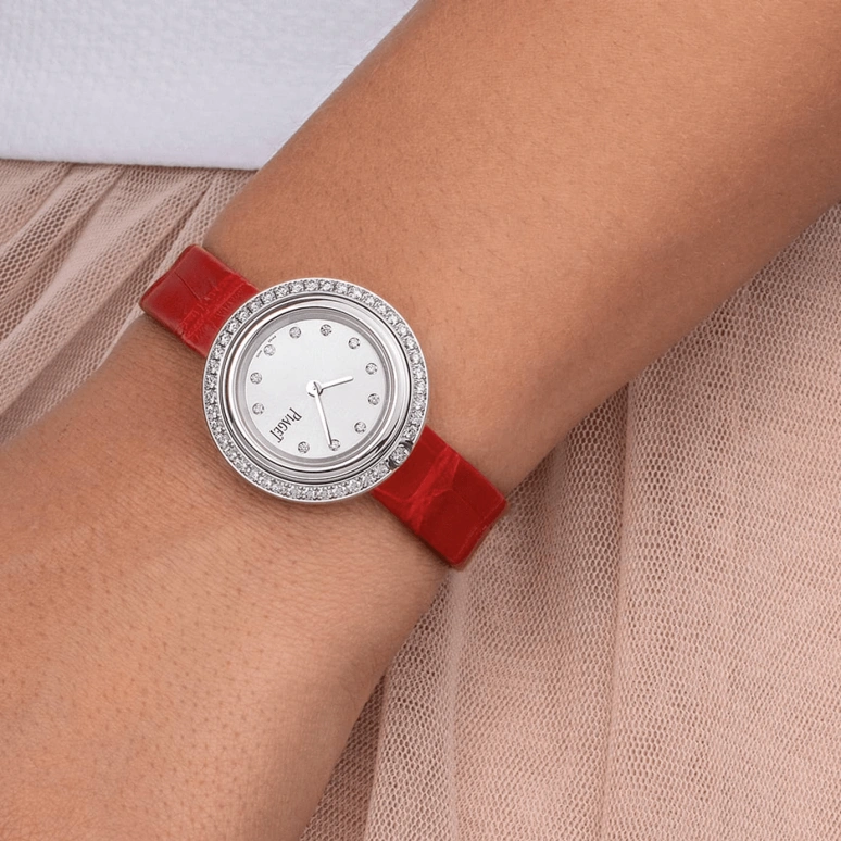 Piaget,Possession 29mm,29mm,White Gold,Silver White,Quartz,In-house Caliber,Sapphire,Crystal Glass,G0A44284