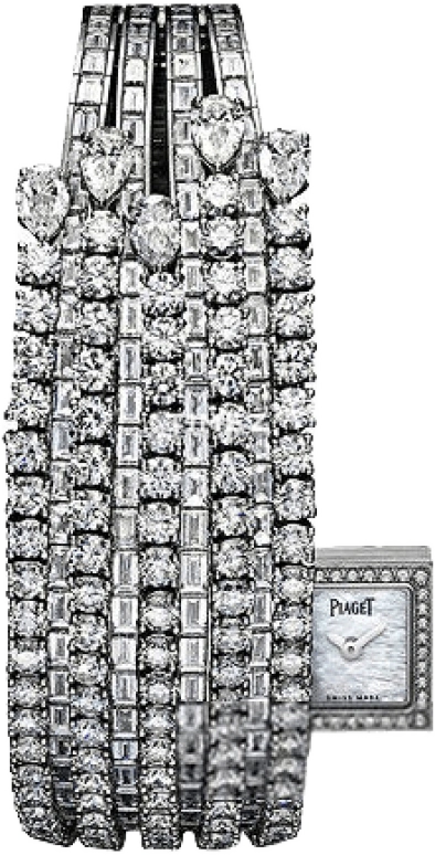 Piaget,High Jewellery 12x16mm,12x16mm,White Gold,White,In-house Caliber,Sapphire,Crystal Glass,Setting,Diamonds,G0A35108