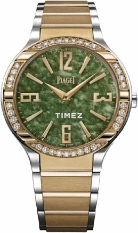 Piaget,Polo 32mm,32mm,Stainless Steel,Yellow Gold,Green,Quartz,Sapphire,Crystal Glass,Round,G0A36032