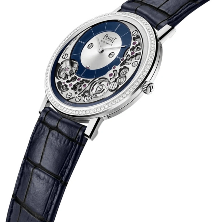 Piaget,Altiplano 41mm,41mm,White Gold,Silver,Blue,Automatic,In-house Caliber,Sapphire,Crystal Glass,G0A45121