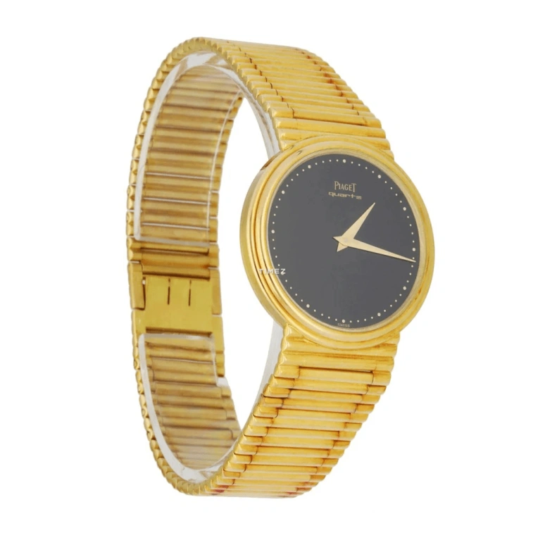Piaget,Tradition 31.50mm,31.50mm,Yellow Gold,Black,Quartz,Sapphire,Crystal Glass,Round,7632