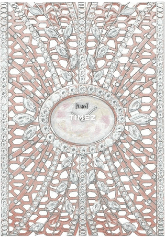 Piaget,High Jewellery 27x22mm,27x22mm,Rose Gold,White,In-house Caliber,Sapphire,Crystal Glass,G0A42062