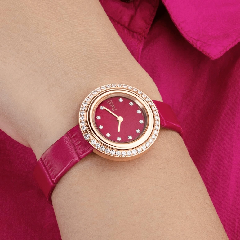Piaget,Possession 34mm,34mm,Rose Gold,Red,In-house Caliber,Sapphire,Crystal Glass,G0A44096