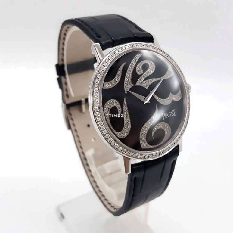 Piaget,Altiplano 38mm,38mm,White Gold,Black,Handwound,Sapphire,Crystal Glass,Round,G0A30021